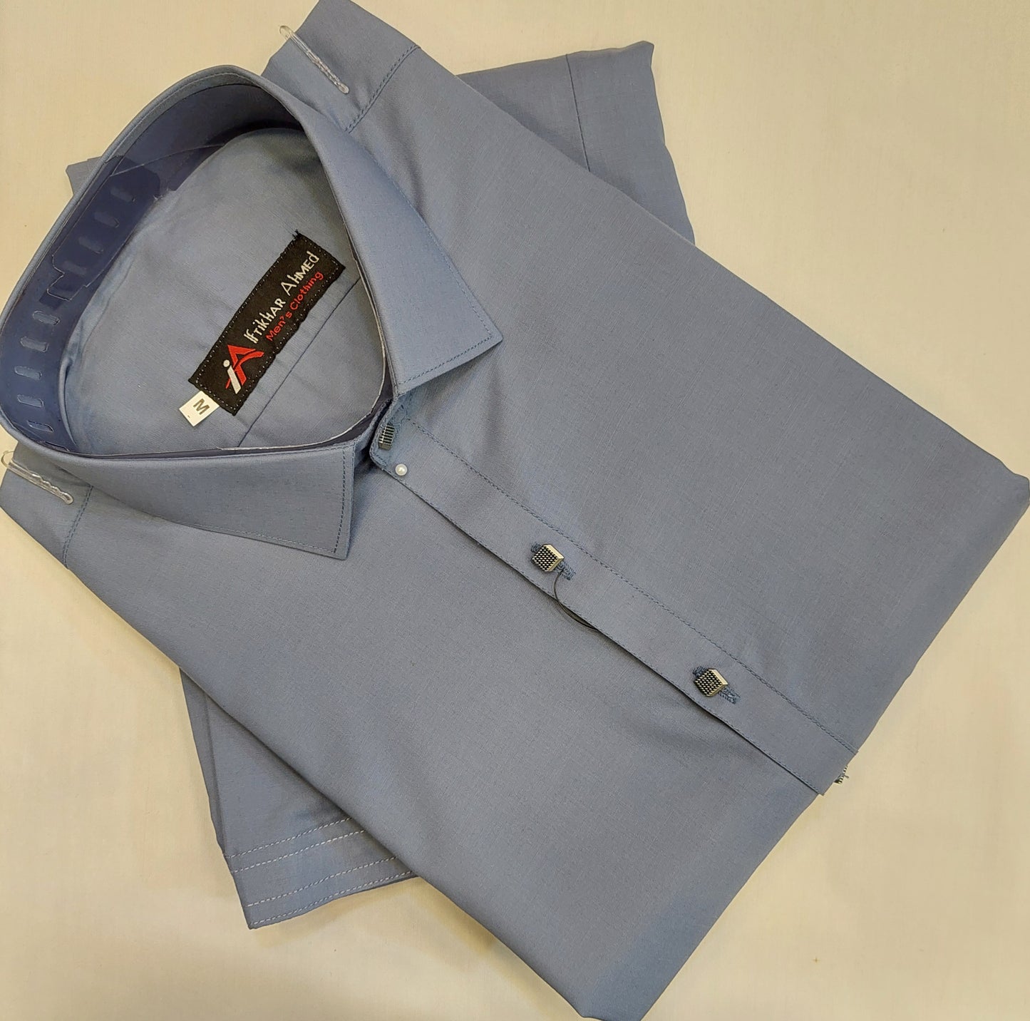 Greyish Blue - Kameez Shalwar - Wash n Wear Fabric