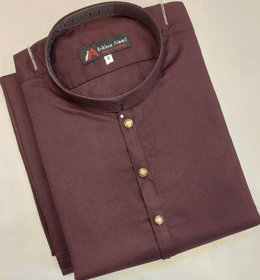 Maroon - Kameez Shalwar - Wash n Wear Fabric