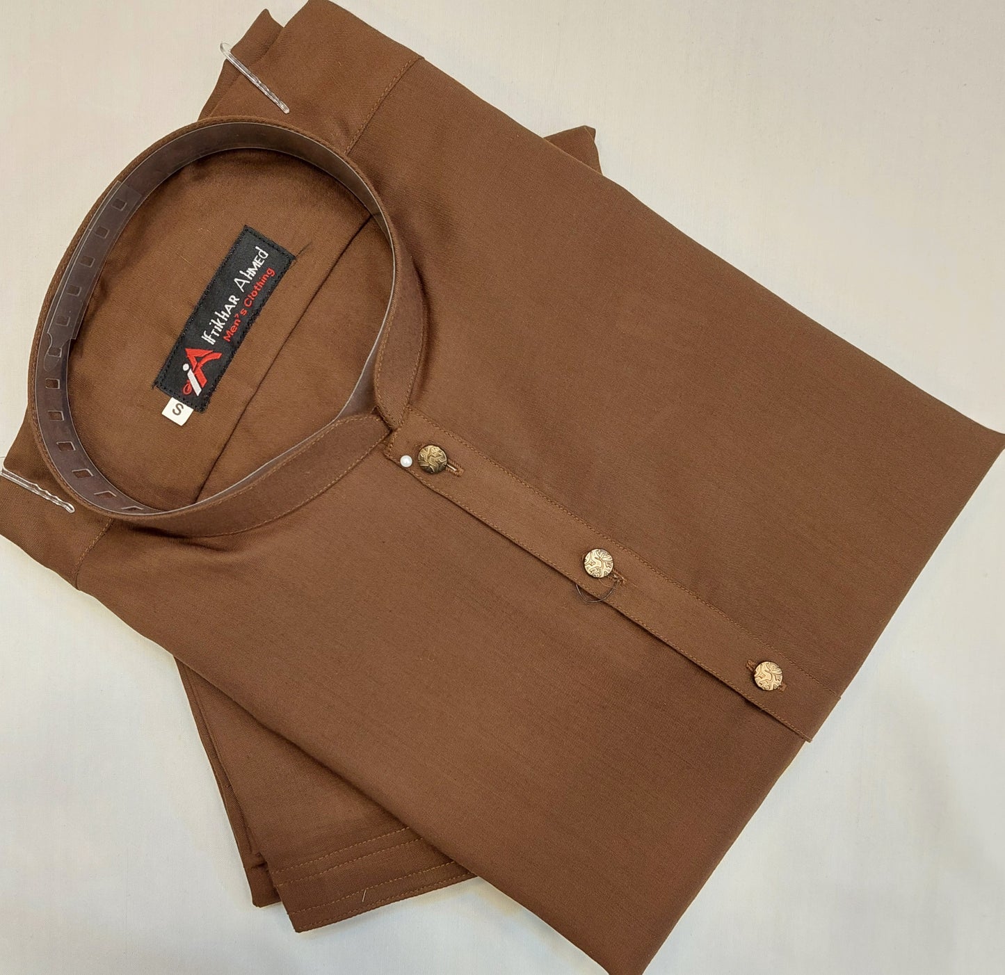 Brown - Kameez Shalwar - Wash n Wear Fabric