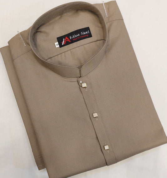 Light Coffee - Kameez Shalwar - Wash n Wear Fabric