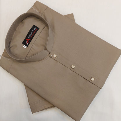 Light Coffee - Kameez Shalwar - Wash n Wear Fabric