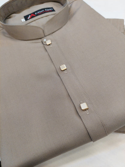 Light Coffee - Kameez Shalwar - Wash n Wear Fabric