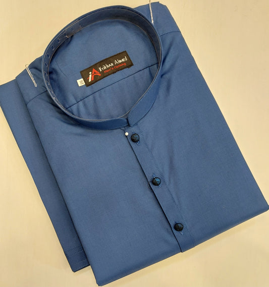 Bright Blue - Kameez Shalwar - Wash n Wear Fabric