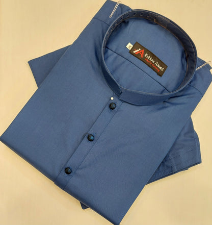 Bright Blue - Kameez Shalwar - Wash n Wear Fabric