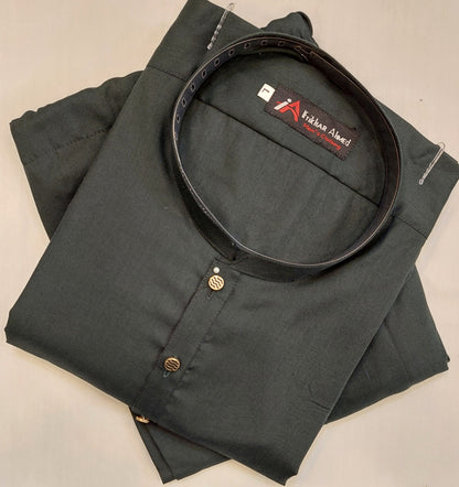 Bottle Green - Kurta Pajama - Wash n Wear Fabric