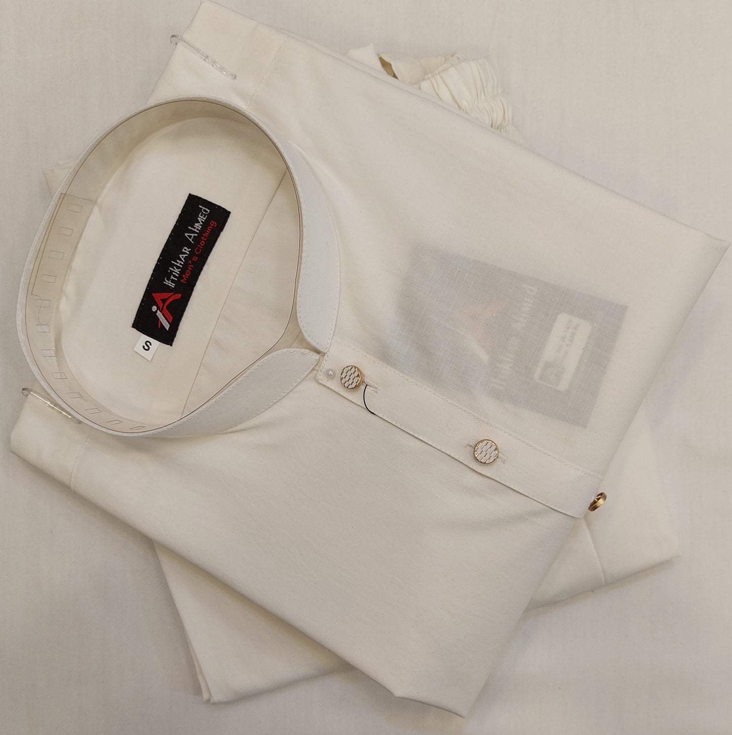Milky White - Kurta Pajama - Wash n Wear Fabric