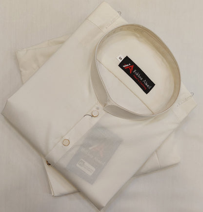 Milky White - Kurta Pajama - Wash n Wear Fabric