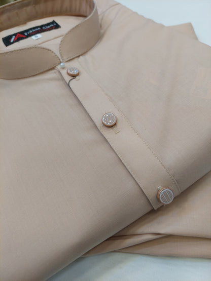 Peach - Kurta Pajama - Wash n Wear Fabric
