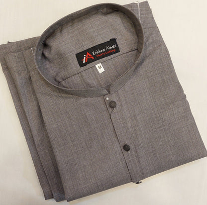 Grey - Kurta Pajama - Wash n Wear Fabric