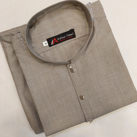 Ash Grey - Kurta Pajama - Wash n Wear Fabric