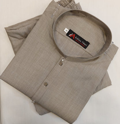 Ash Grey - Kurta Pajama - Wash n Wear Fabric