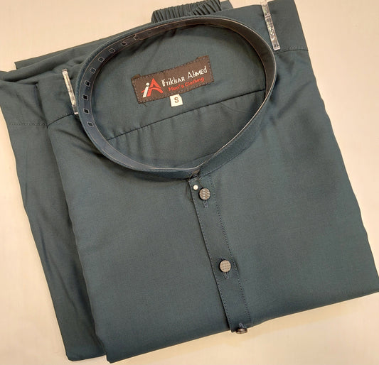 Peacock Blue - Kurta Pajama - Wash n Wear Fabric