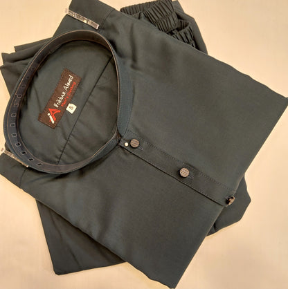 Peacock Blue - Kurta Pajama - Wash n Wear Fabric