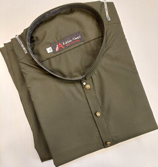 Mehndhi Green - Kurta Pajama - Wash n Wear Fabric