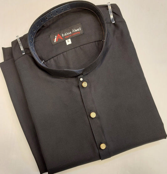 Black - Kurta Pajama - Wash n Wear Fabric
