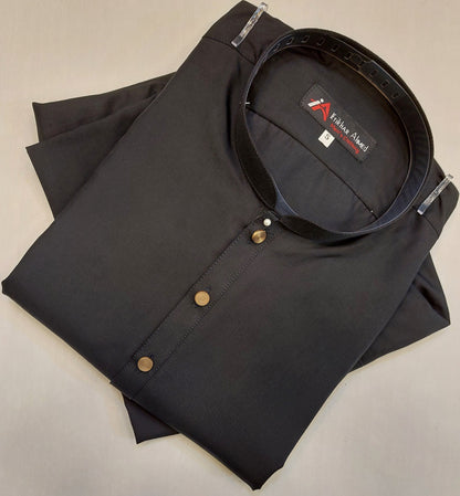 Black - Kurta Pajama - Wash n Wear Fabric