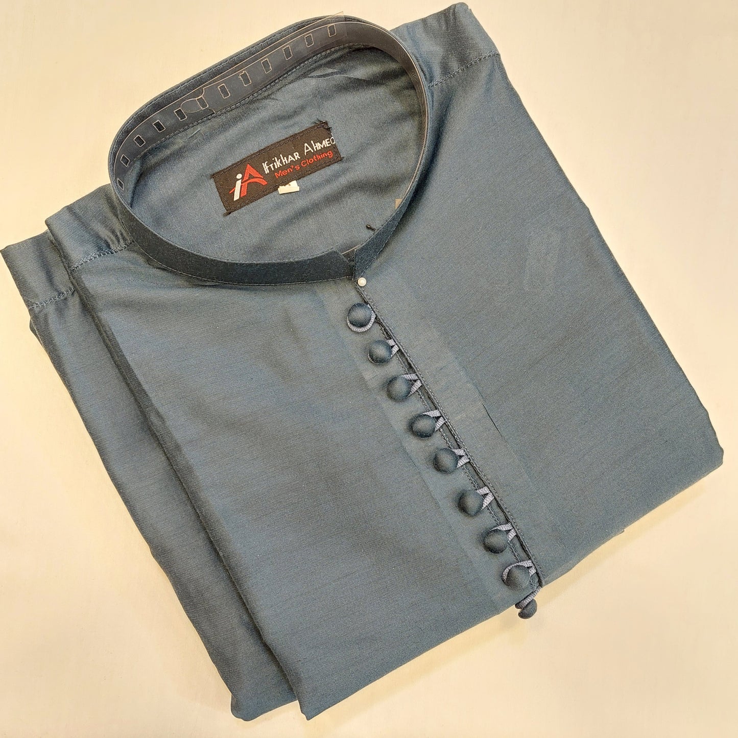 Uniform Blue - Kurta Pajama - Cotton Silk - Fabric