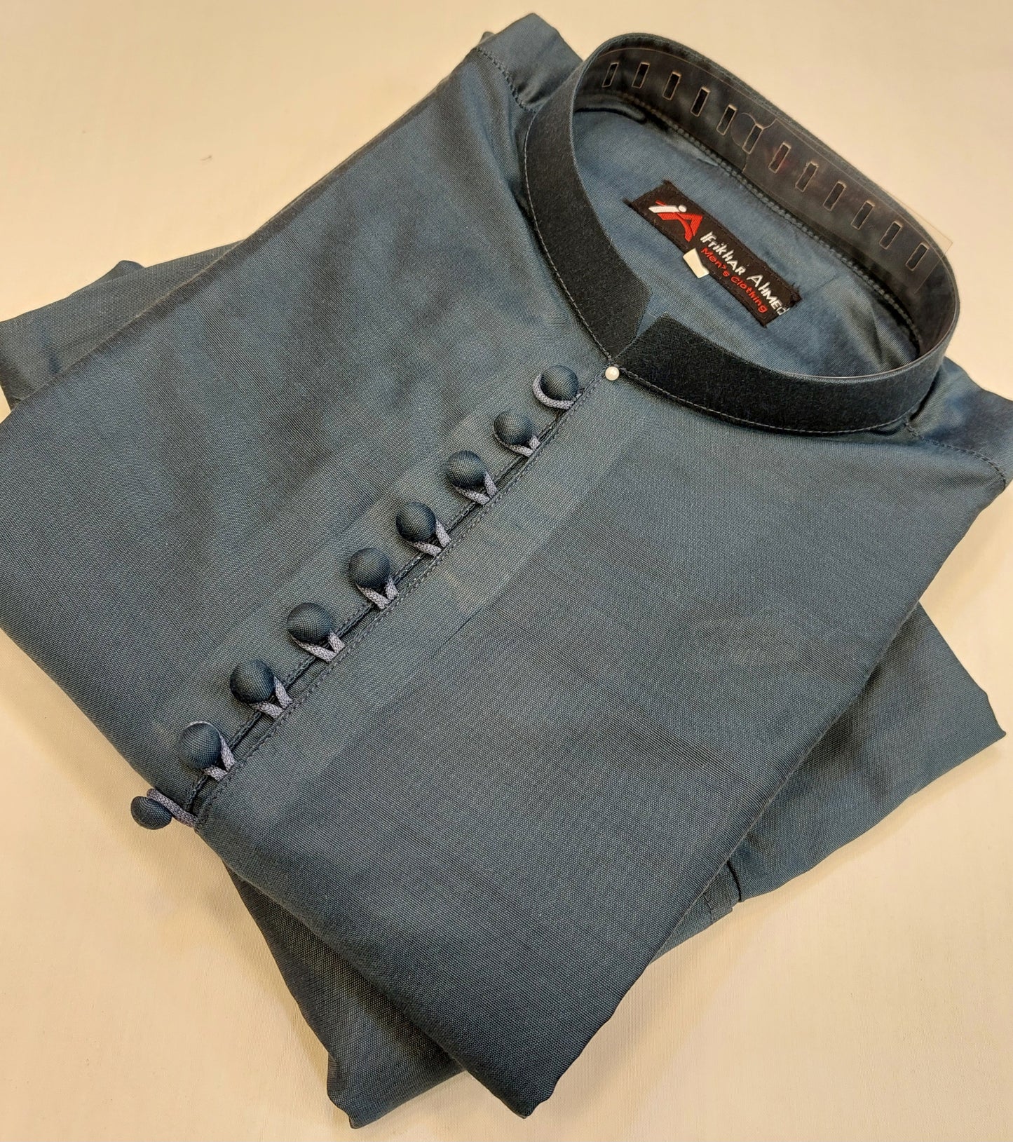 Uniform Blue - Kurta Pajama - Cotton Silk - Fabric
