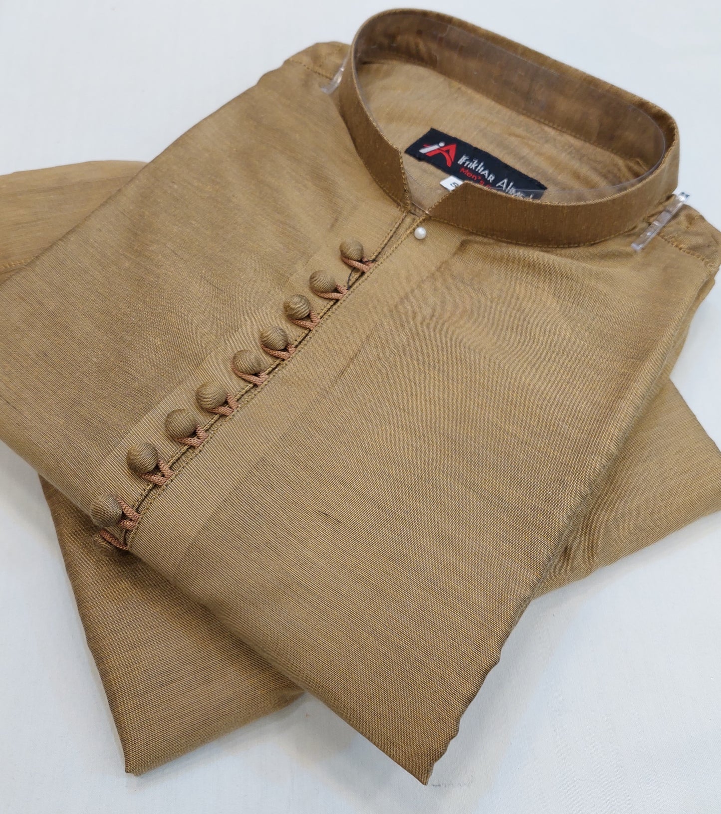 Dark Golden - Kurta Pajama - Cotton Silk - Fabric