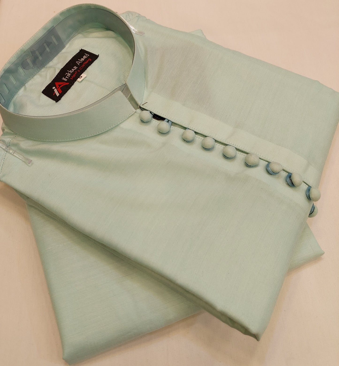 Sea Green - Kurta Pajama - Cotton Silk - Fabric
