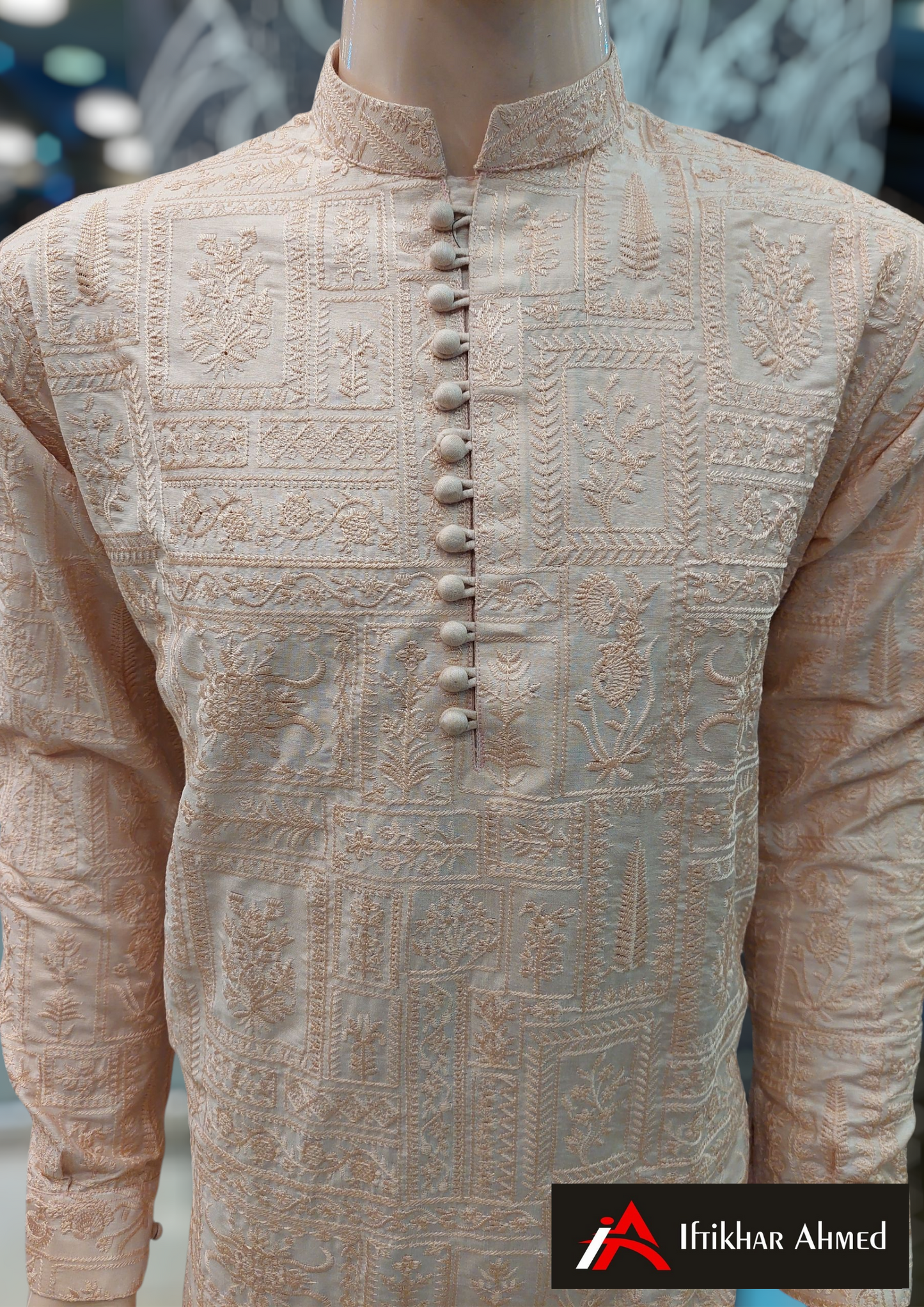 Tea Pink - Kurta Pajama - Masoori Sequence Work - Cotton Silk Fabric