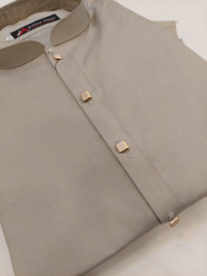 Light Fawn - Kameez Shalwar - Wash n Wear Fabric