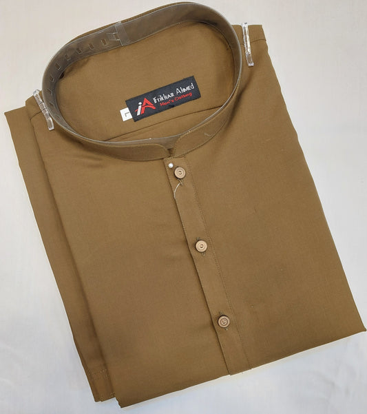 Dhani Brown - Kameez Shalwar - Wash n Wear Fabric