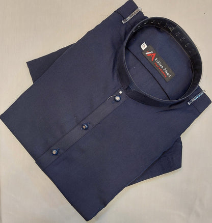 Navy Blue - Kameez Shalwar - Wash n Wear Fabric