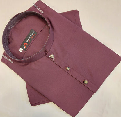 Maroon - Kameez Shalwar - Wash n Wear Fabric