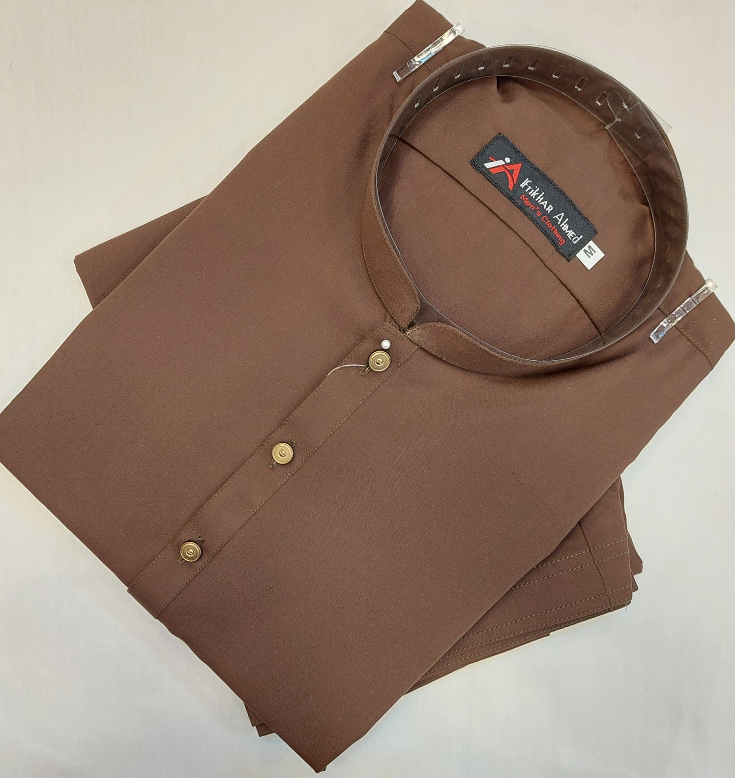 Brown - Kameez Shalwar - Wash n Wear Fabric