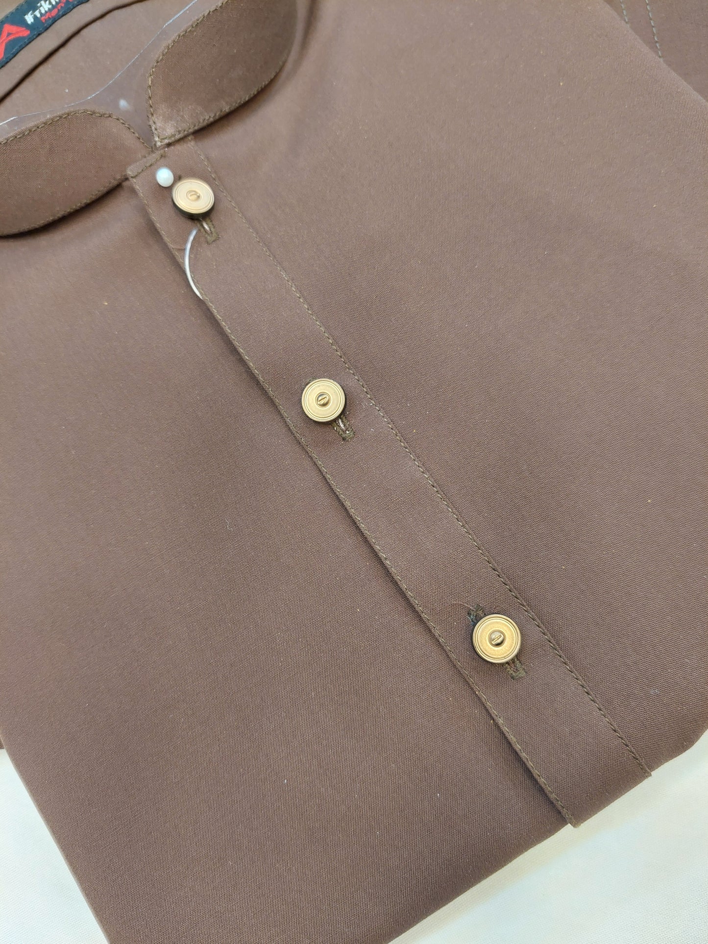 Brown - Kameez Shalwar - Wash n Wear Fabric