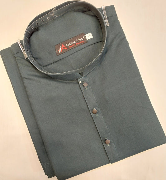 Pea Cock Blue - Kameez Shalwar - Wash n Wear Fabric
