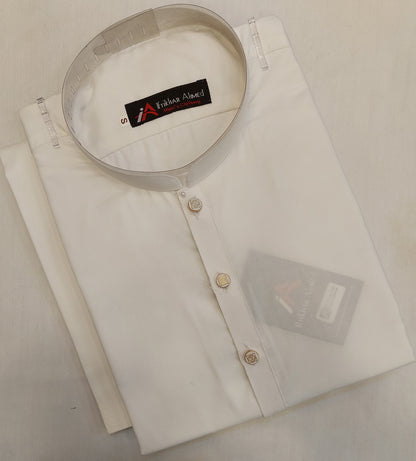 Milky White - Kurta Pajama - Wash n Wear - Fabric