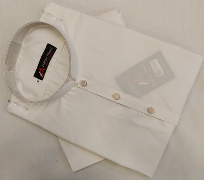 Milky White - Kurta Pajama - Wash n Wear - Fabric