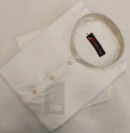 Milky White - Kurta Pajama - Wash n Wear - Fabric