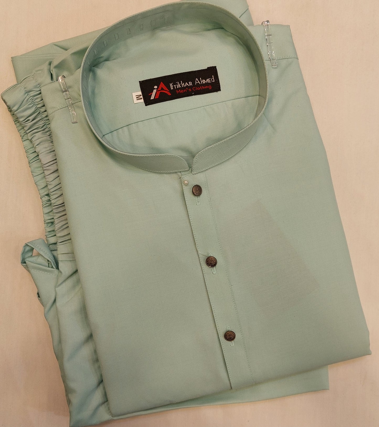 Sea Green- Kurta Pajama - Wash n Wear - Fabric