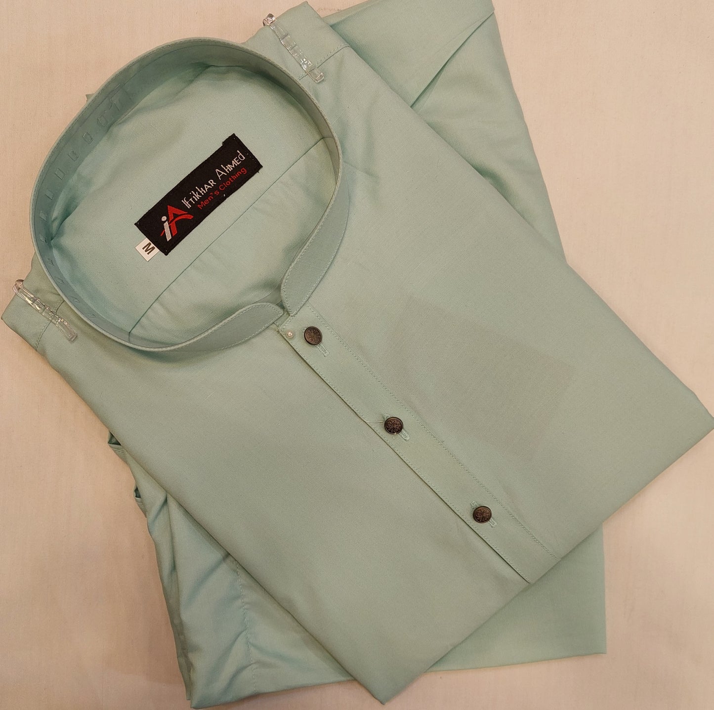 Sea Green- Kurta Pajama - Wash n Wear - Fabric