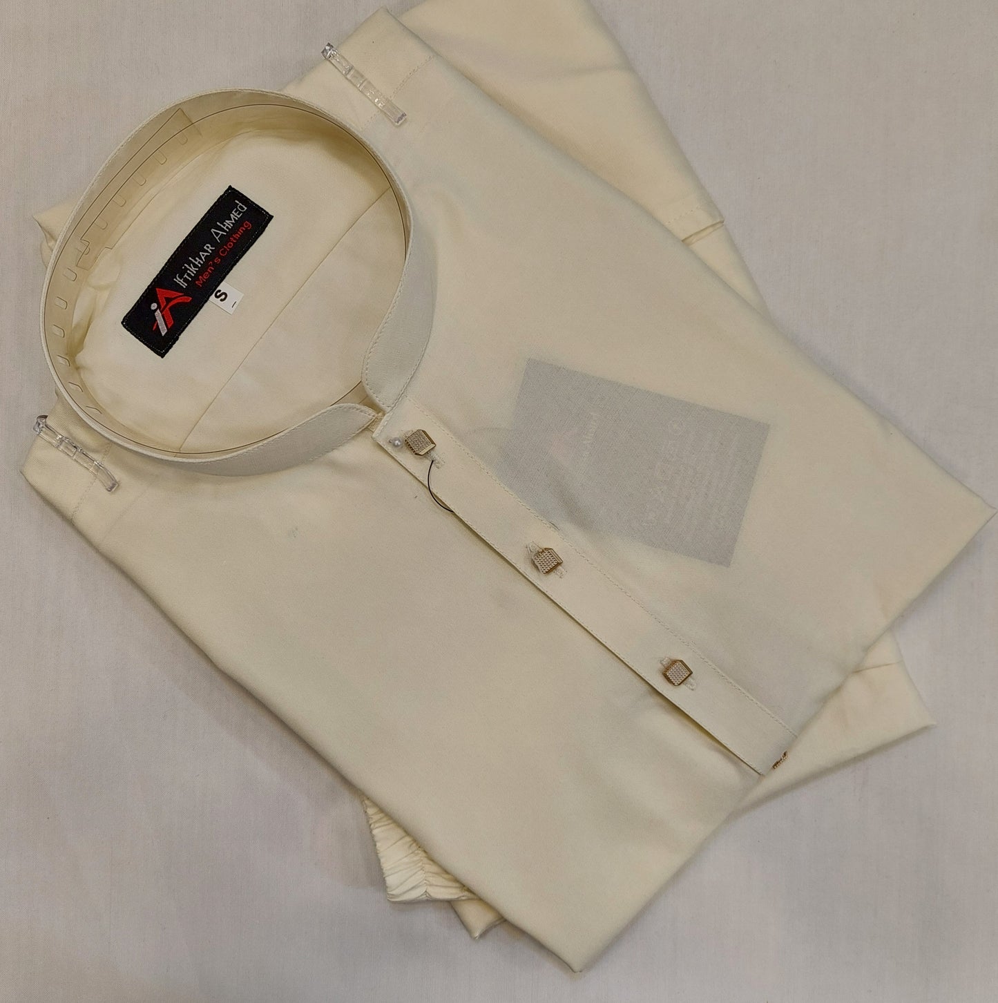Cream - Kurta Pajama - Wash n Wear - Fabric