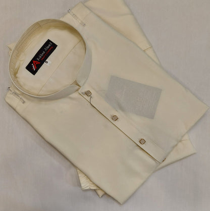 Cream - Kurta Pajama - Wash n Wear - Fabric