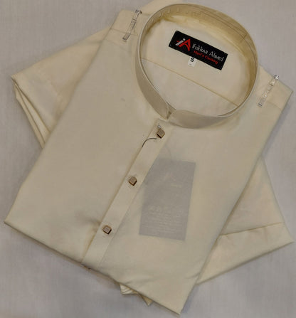 Cream - Kurta Pajama - Wash n Wear - Fabric