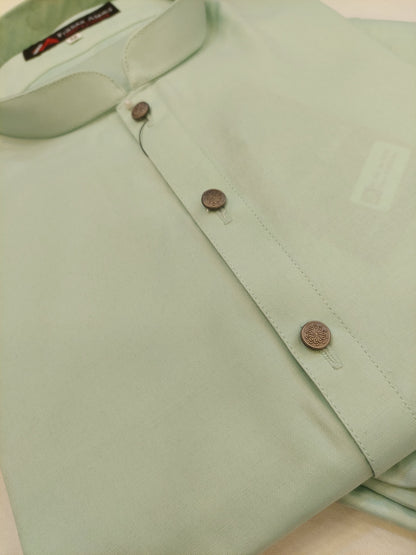 Sea Green- Kurta Pajama - Wash n Wear - Fabric