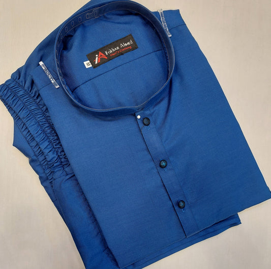 Royal Blue - Kurta Pajama - Wash n Wear - Fabric