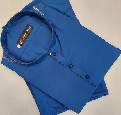 Royal Blue - Kurta Pajama - Wash n Wear - Fabric