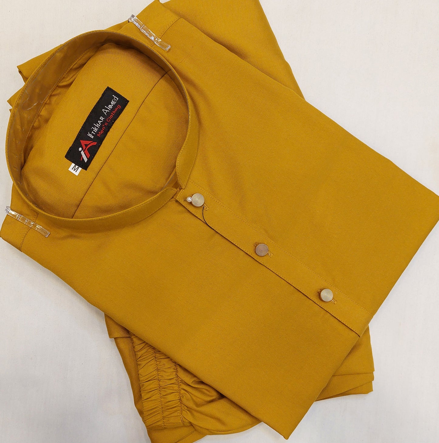 Golden - Kurta Pajama - Wash n Wear - Fabric