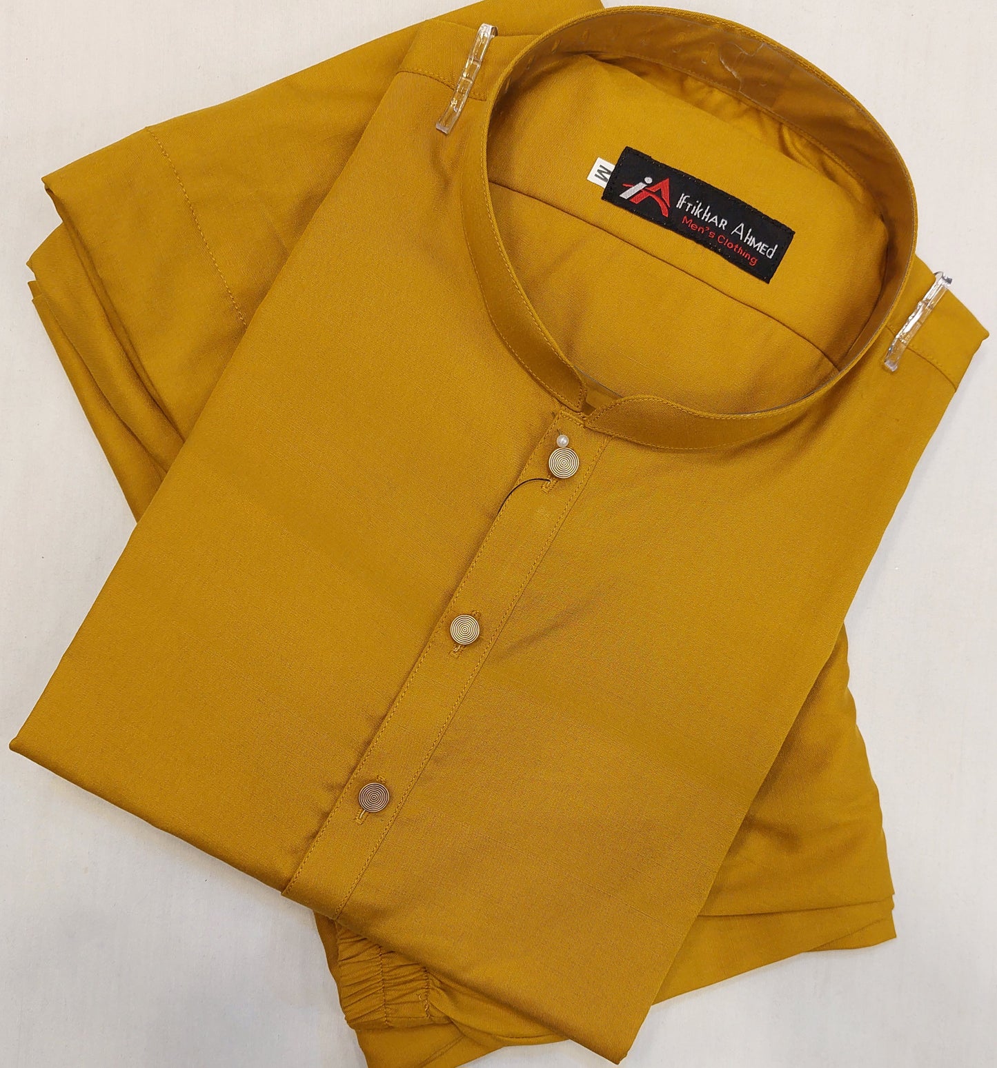 Golden - Kurta Pajama - Wash n Wear - Fabric