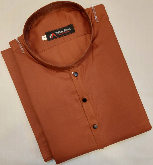 Rust - Kameez Shalwar - Egyptian Cotton  - Fabric