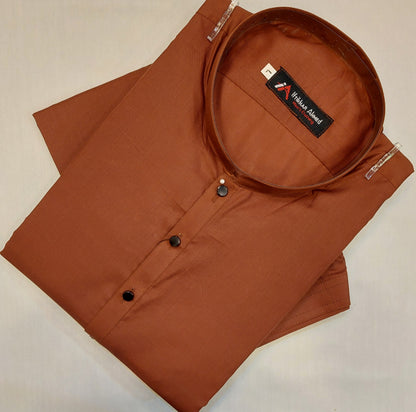 Rust - Kameez Shalwar - Egyptian Cotton  - Fabric