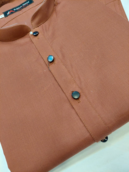 Rust - Kameez Shalwar - Egyptian Cotton  - Fabric