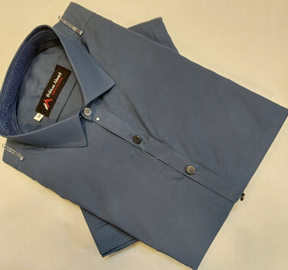 Blue - Kameez Shalwar - Wash n Wear Fabric