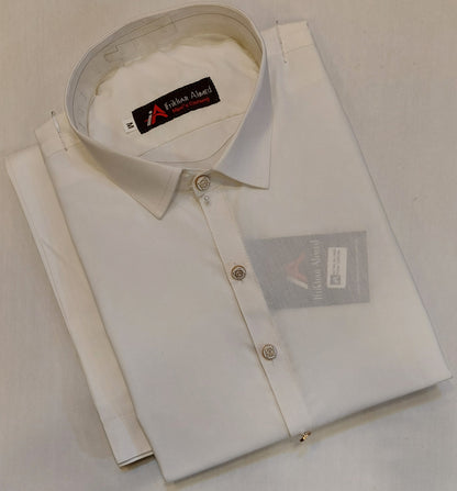 Milky White - Kameez Shalwar - Wash n Wear Fabric